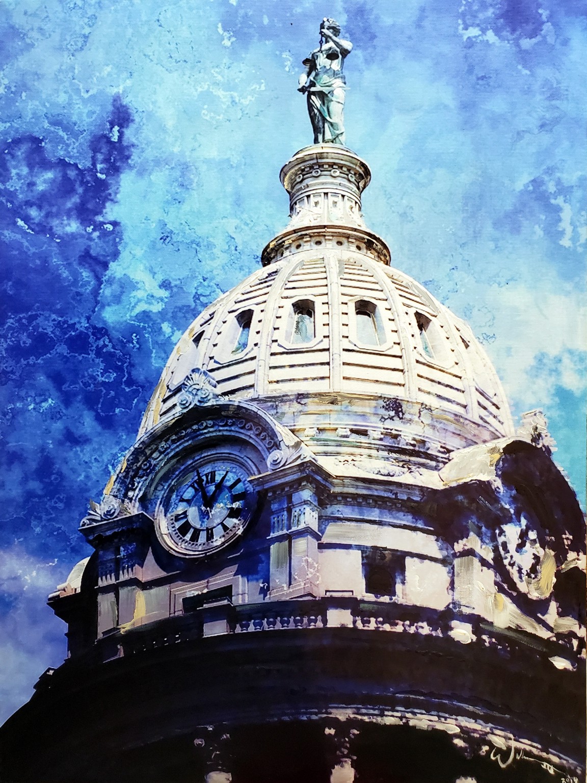 'The Courthouse' a Troy, Ohio panting by artist, William III