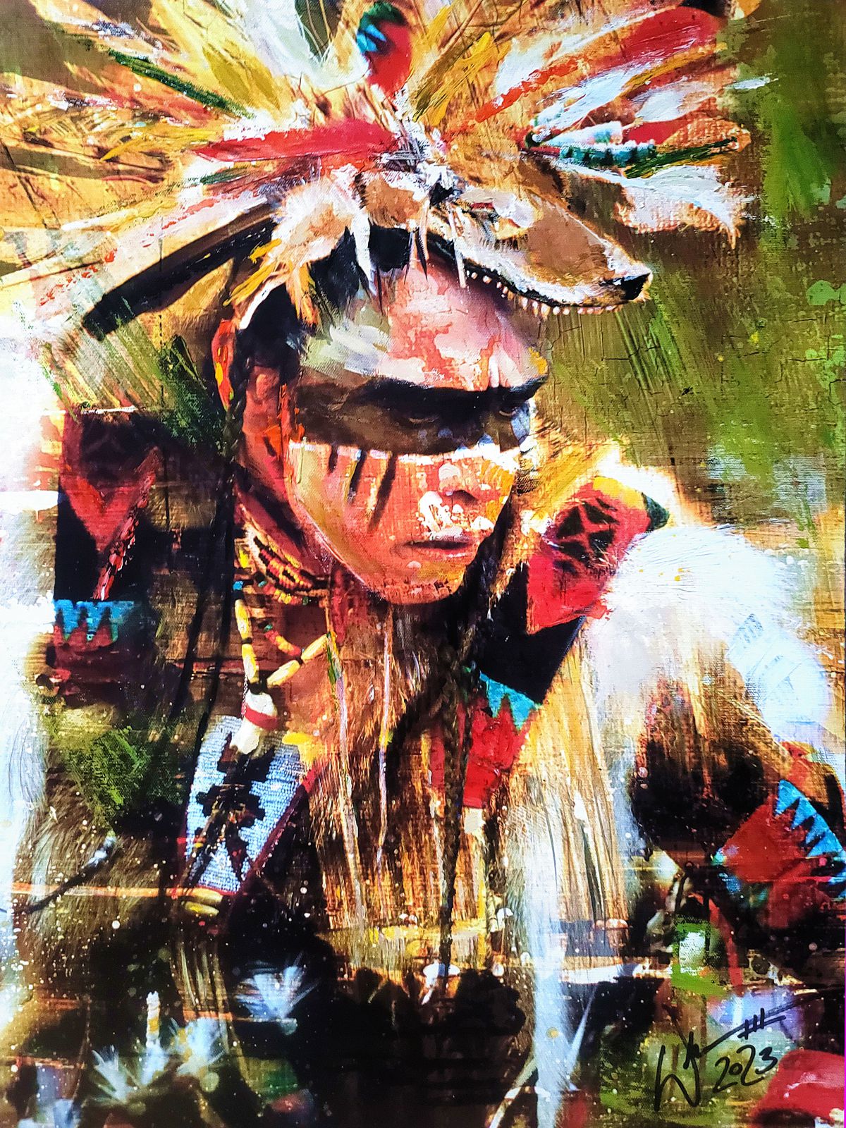 Mica painting by artist, William III