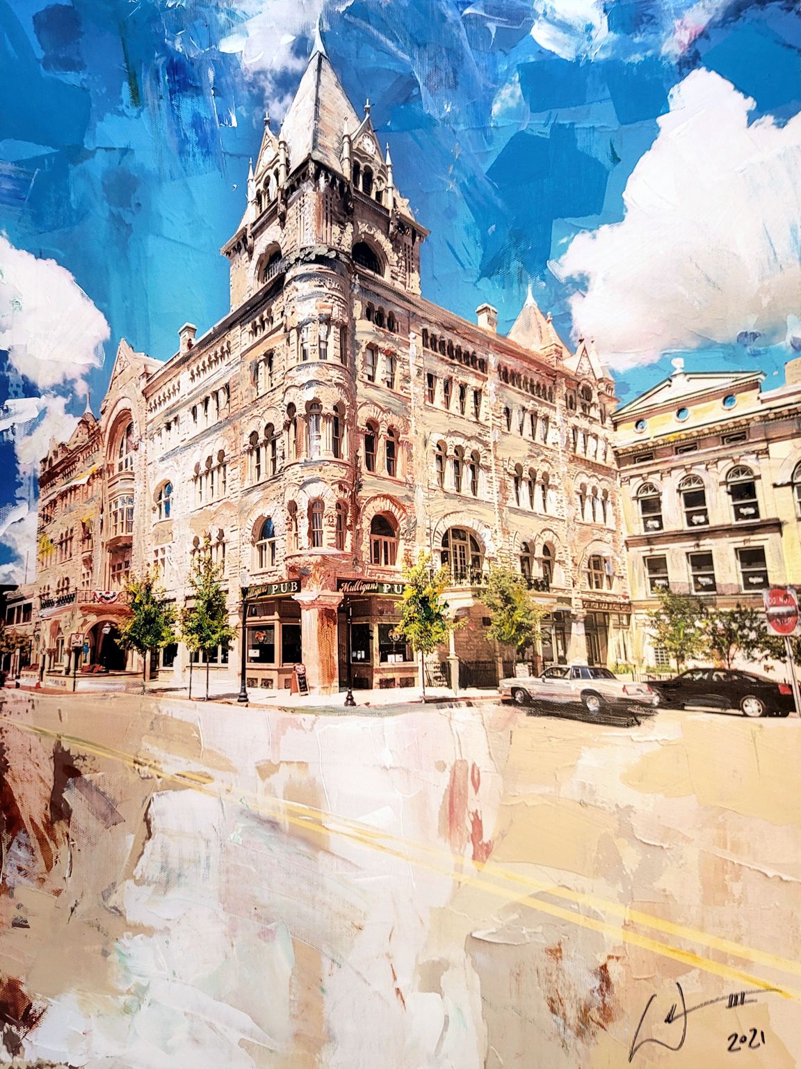 Piqua Plaza painting by artist, William III