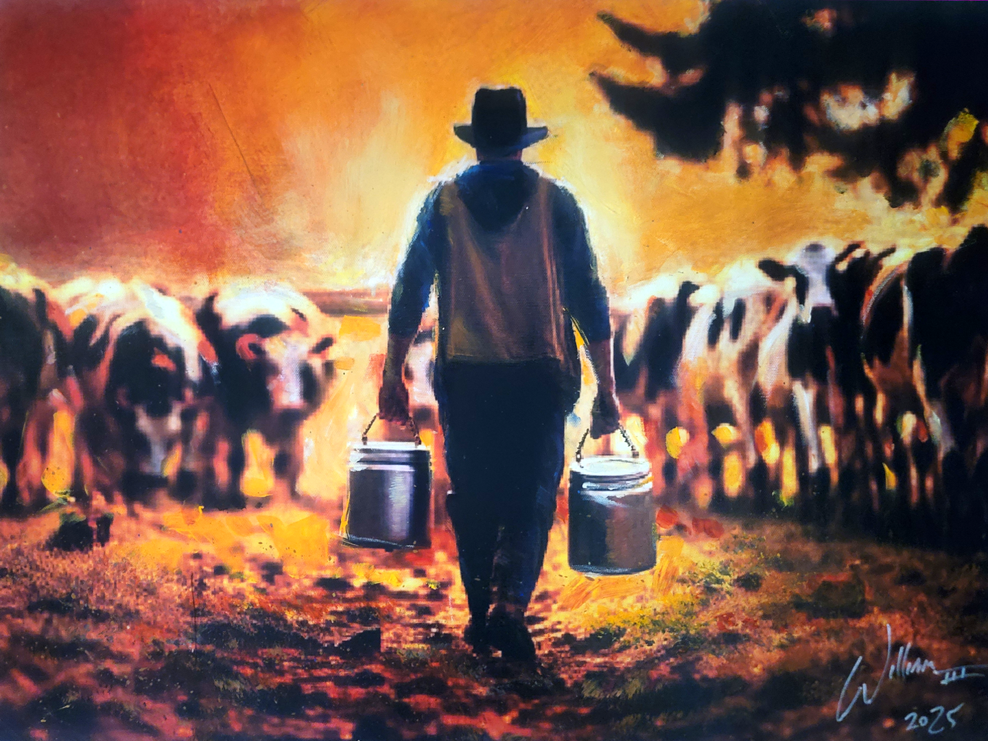 'Two Pales' cow painting by artist William III