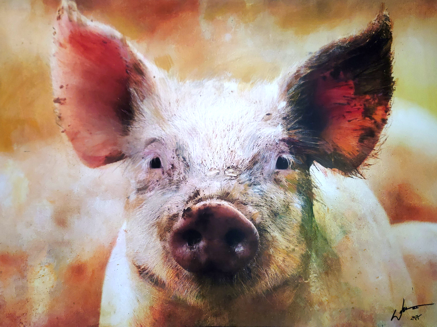"Wilber" pig painting by artist William III