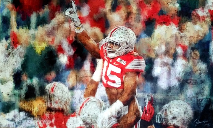 "Zeke #1" Ohio State Buckeyes painting by artist, William III